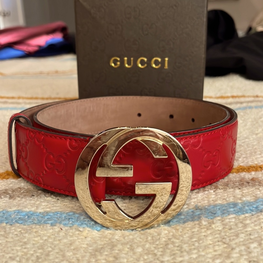 Gucci leather belt.